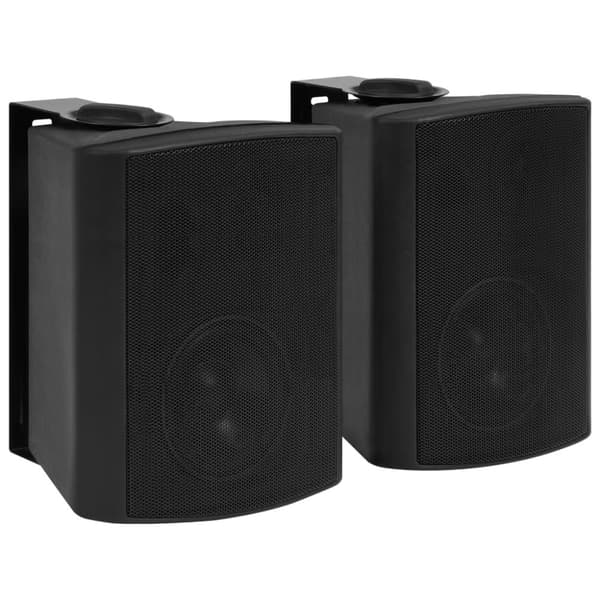 Väggmonterade stereohögtalare 2 st svart inomhus/utomhus 100W