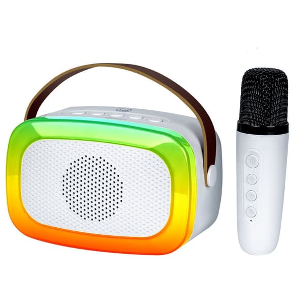 Kaiutin karaokemikrofonilla Trevi Trevi XR 8A01 MINI PARTY Valkoinen