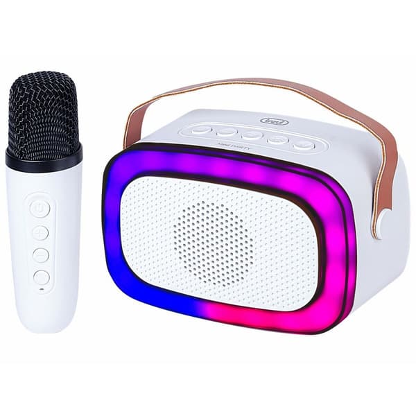 Kaiutin karaokemikrofonilla Trevi Trevi XR 8A01 MINI PARTY Valkoinen