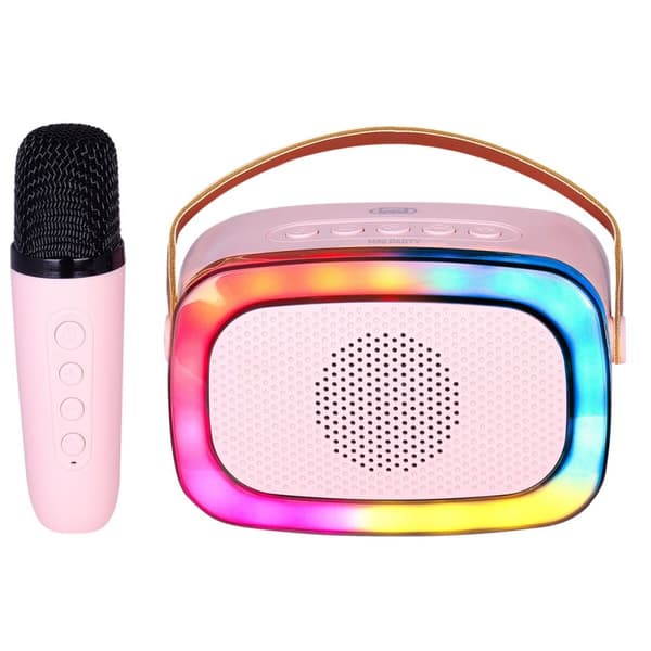 Kaiutin karaokemikrofonilla Trevi XR 8A01 MINI PARTY Vaaleanpunainen