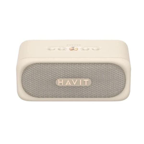 Trådlös Bluetooth 5.3 bärbar högtalare, TWS, TF, AUX, handsfree-samtal, IPX7, 2000 mAh - Havit (SK905BT) - Beige