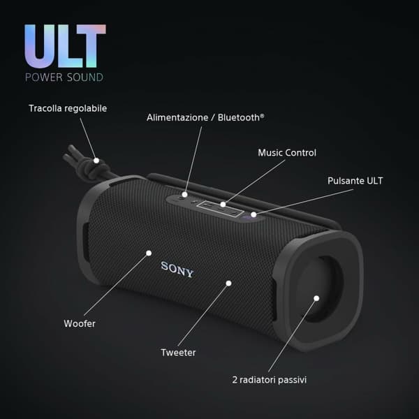 Bärbar Bluetooth Högtalare Sony SRSULT10B.CE7 Svart