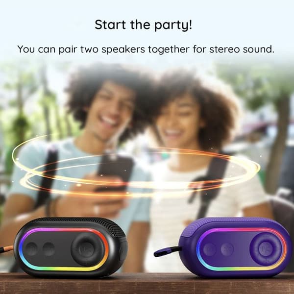 Högtalare bärbar Bluetooth 5.3, RGB-ljus, IPX5, TWS, TF, USB, FM, AUX - Havit (SK809BT) - Lila