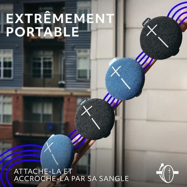 Ultimate Ears MINIROLL Bluetooth-högtalare Ultra-Portabel och vattentät - Majestic Blue