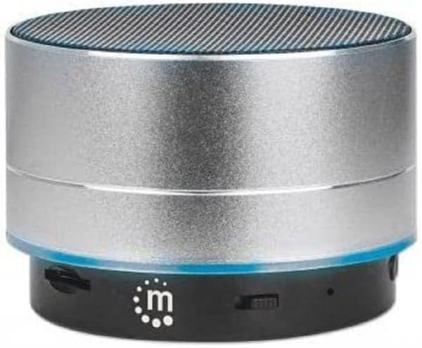 Manhattan - 165327 - Metalliska LED Bluetooth(R) högtalare Silver Svart