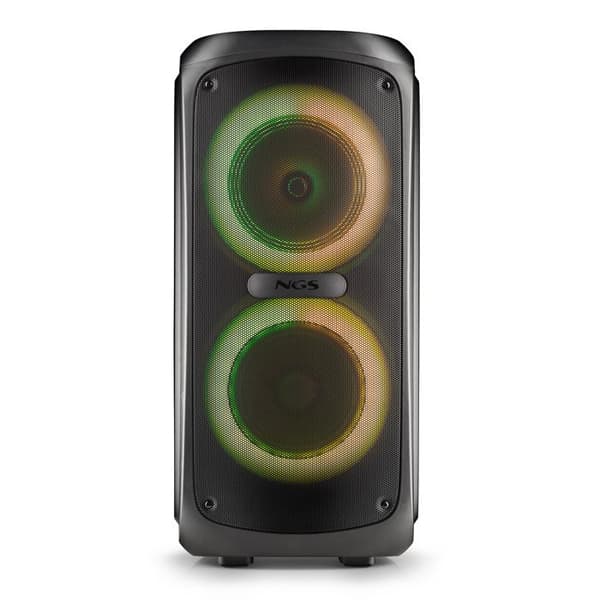 NGS WILD TEMPER: PORTABEL FESTHÖGTALARE 200 W, LED-LJUS, BLUETOOTH OCH TWS KOMPATIBILITET, USB/AUX INGÅNG, 5 TIMMARS BATTERI.