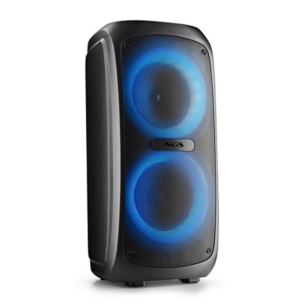 NGS WILD TEMPER: PORTABEL FESTHÖGTALARE 200 W, LED-LJUS, BLUETOOTH OCH TWS KOMPATIBILITET, USB/AUX INGÅNG, 5 TIMMARS BATTERI.