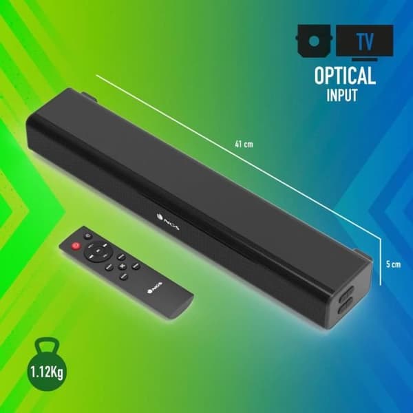 NGS SUBWAY - TV Soundbar, Soundbar med 40W uteffekt, kompatibel med Bluetooth 5.0-teknik.