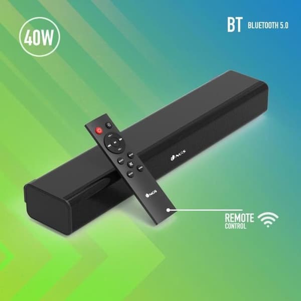 NGS SUBWAY - TV Soundbar, Soundbar med 40W uteffekt, kompatibel med Bluetooth 5.0-teknik.