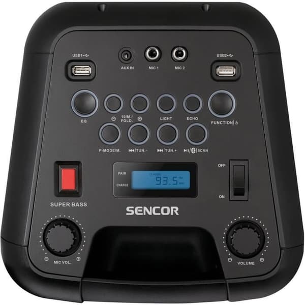 Trådlös ljudhögtalare - SENCOR - SSS 3800 - 60 W - 30 FM-radios - Bluetooth - Blinkande LED-lampor - Svart