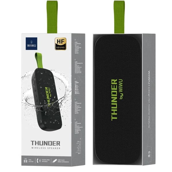 Trådlös Bluetooth-högtalare 4h batteritid Vattentålig IPX7 Kompakt wiwu Svart