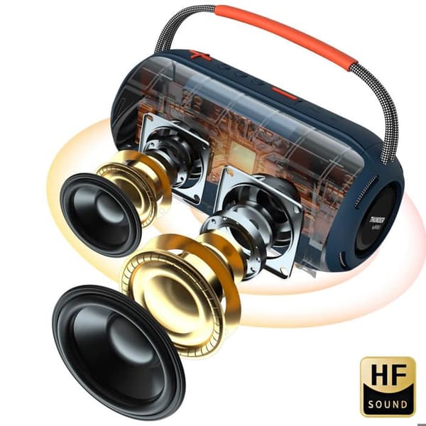Bluetooth-högtalare med flerfärgad LED Batteritid 4h Handtag wiwu Blå