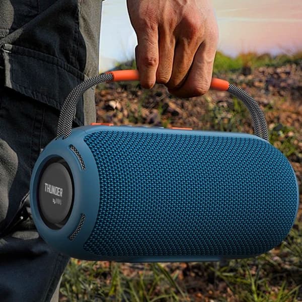 Bluetooth-högtalare med flerfärgad LED Batteritid 4h Handtag wiwu Blå