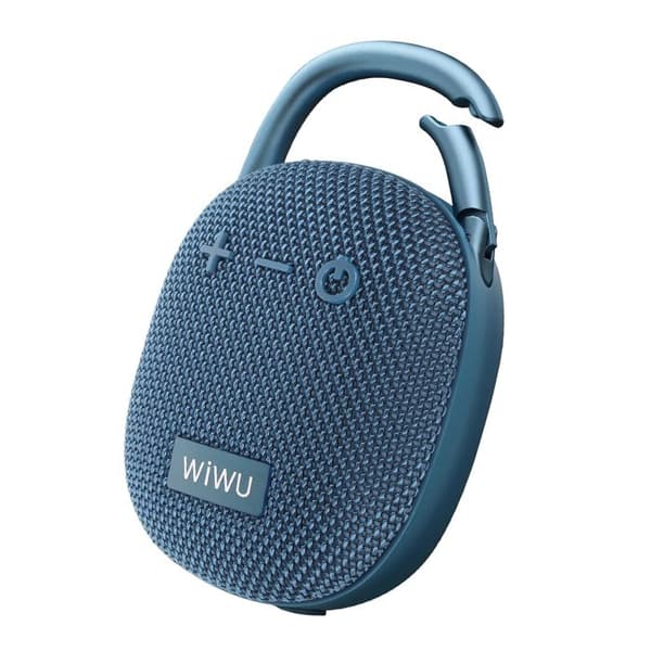 Mini Bluetooth-högtalare 6 timmars batteritid IPX5 vattentålig med karbinhake wiwu Blå