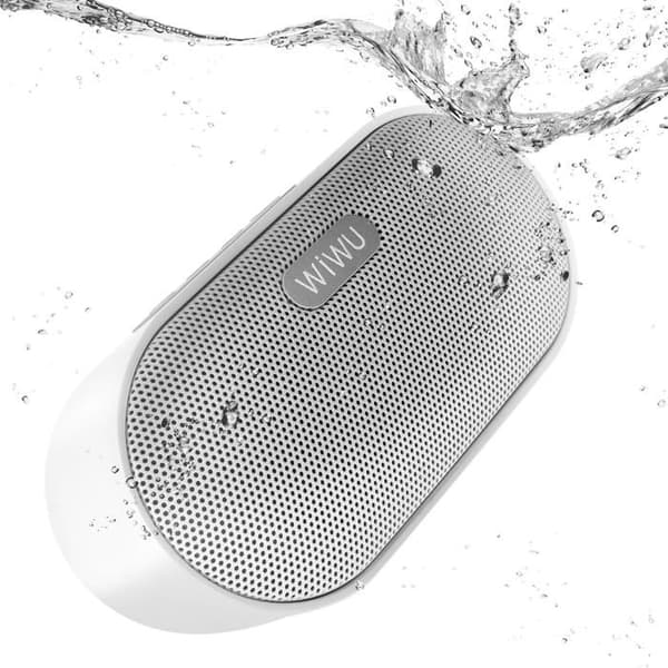Bluetooth-högtalare med 6h batteritid, vattentät IPX6, kompakt med rem wiwu, Vit