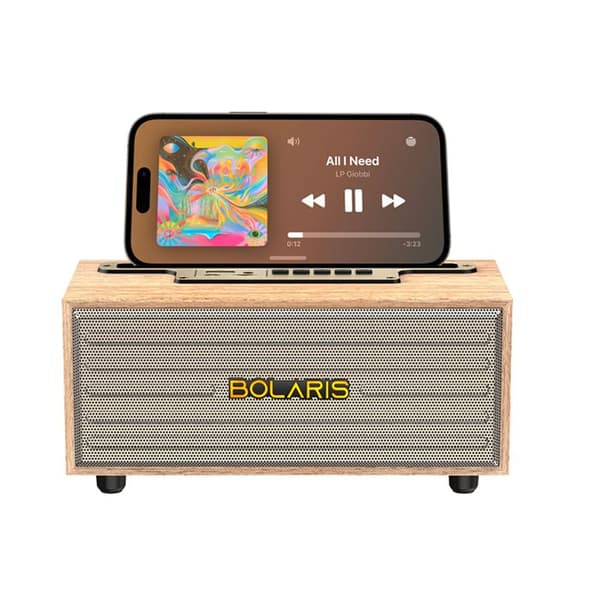 Trådlös högtalare Bluetooth 5.0 8W Bronx med Smartphone Station Design Retro Vit / Grå