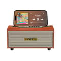 Miniatyrbild 3 av 3: Trådlös Bluetooth 5.0-högtalare 8W Bronx med smartphone-station Retro Design Brun