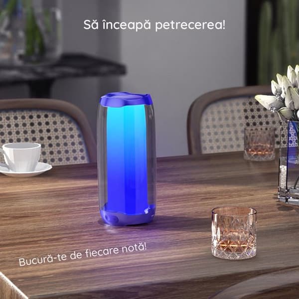 Trådlös högtalare - Hoco - HC8 - LED-lampa - Bluetooth 5.0 - 10W - Vit