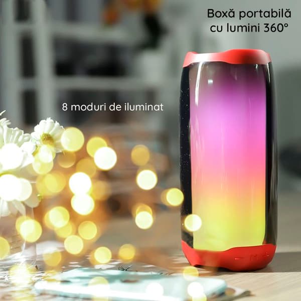 Trådlös högtalare - Hoco - HC8 - LED-lampa - Bluetooth 5.0 - 10W - Vit