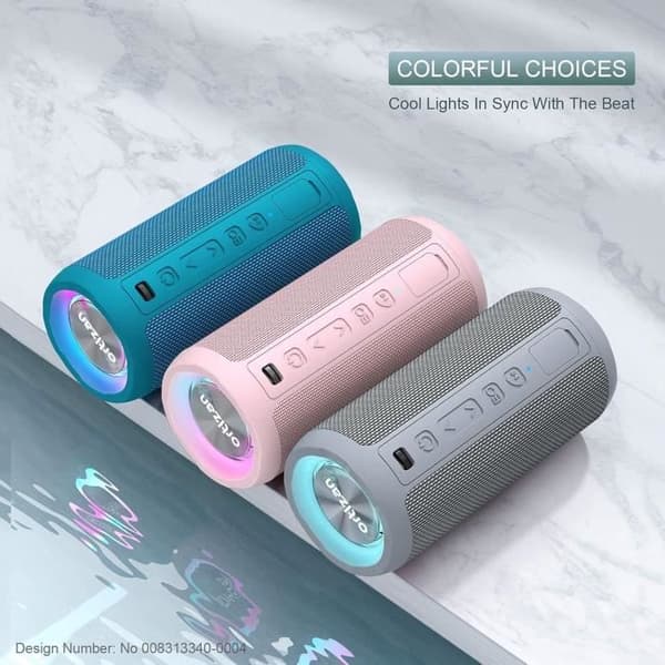 Bärbar Bluetooth-högtalare - ORTIZAN - Rosa - 24W - IPX7 - 30h batteritid