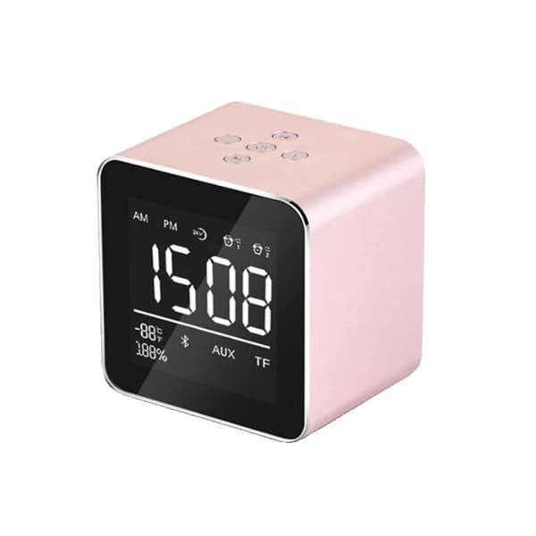 Bluetooth-højttaler, metal konstruktion, bærbart design, dual kanal output,Lyserød