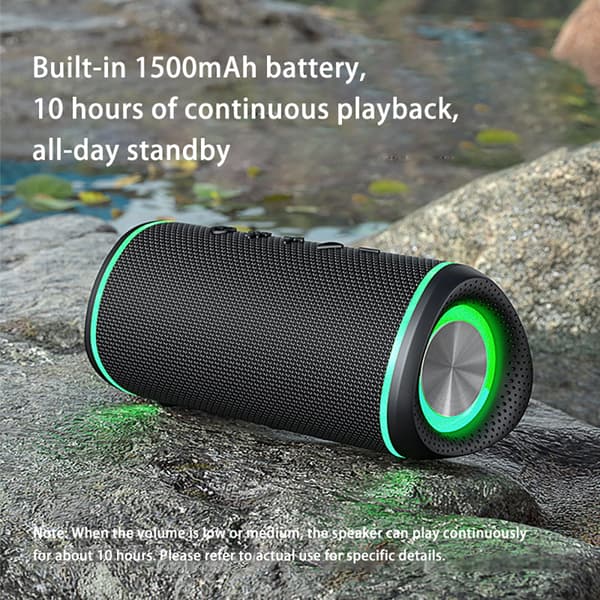 INF EBS-609 Svart Trådlös Bluetooth-högtalare med RGB-ljus