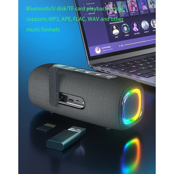 INF Bluetooth-højttaler med RGB-lys Blå