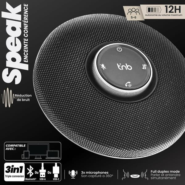 Bärbar Bluetooth Högtalare T'NB CFSPEAKERBT Svart