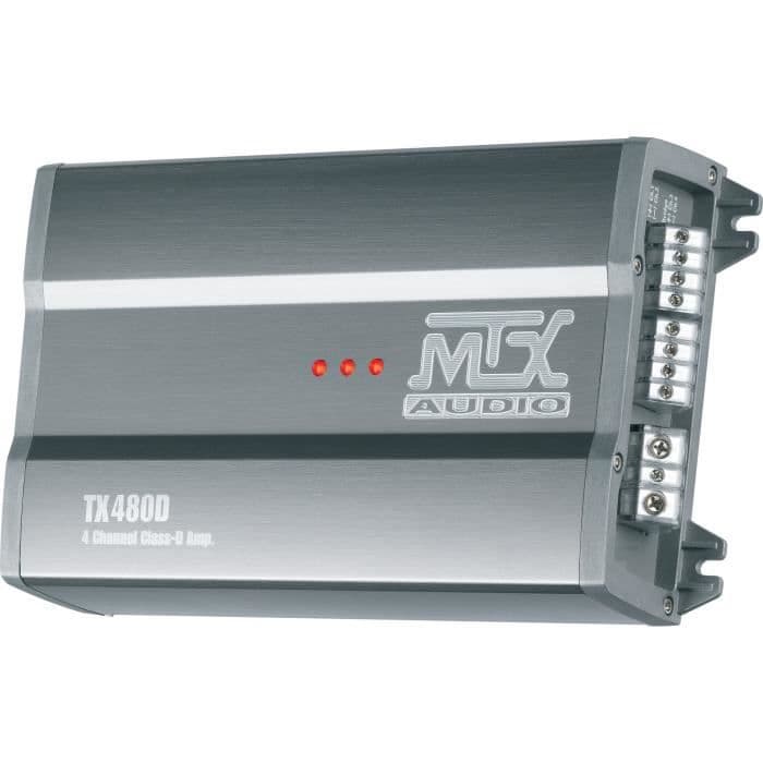 MTX TX480D 12V 4-kanals klass-D 4x80W RMS aluminiumförstärkare
