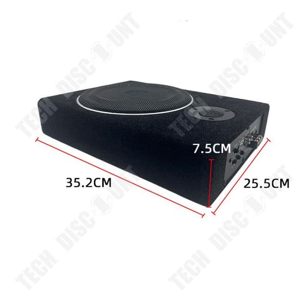 TD® Car Subwoofer Slim med Tweeter Subwoofer 8 tums trä högeffekts subwoofer med inbyggd förstärkare under sätet Bil Subwoofer