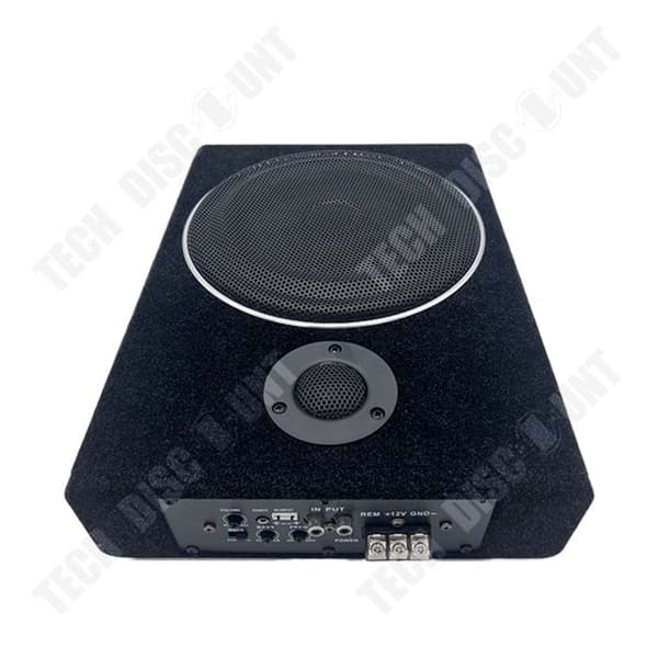 TD® Car Subwoofer Slim med Tweeter Subwoofer 8 tums trä högeffekts subwoofer med inbyggd förstärkare under sätet Bil Subwoofer