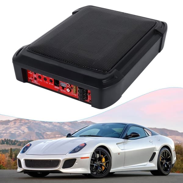 Podofo Slim Powered Subwoofer, Kompakt Under Sæde Design, Maksimal Udgivelse 1000W, RMS Effekt 200W