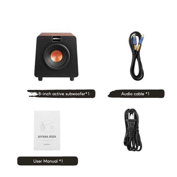 Aktiivinen subwoofer, 100W-150W teho, 8-tuumainen syvä basso,EU-pistokkeella