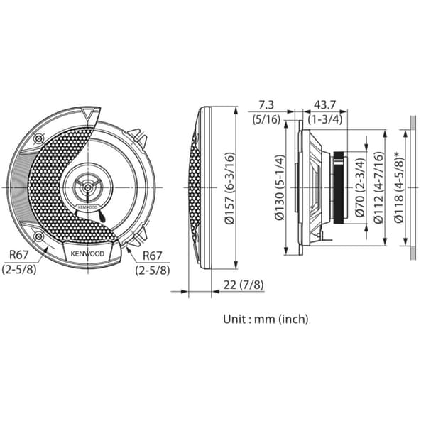 Bilhögtalare Kenwood KFC-S1366 2 Delar (2 antal)