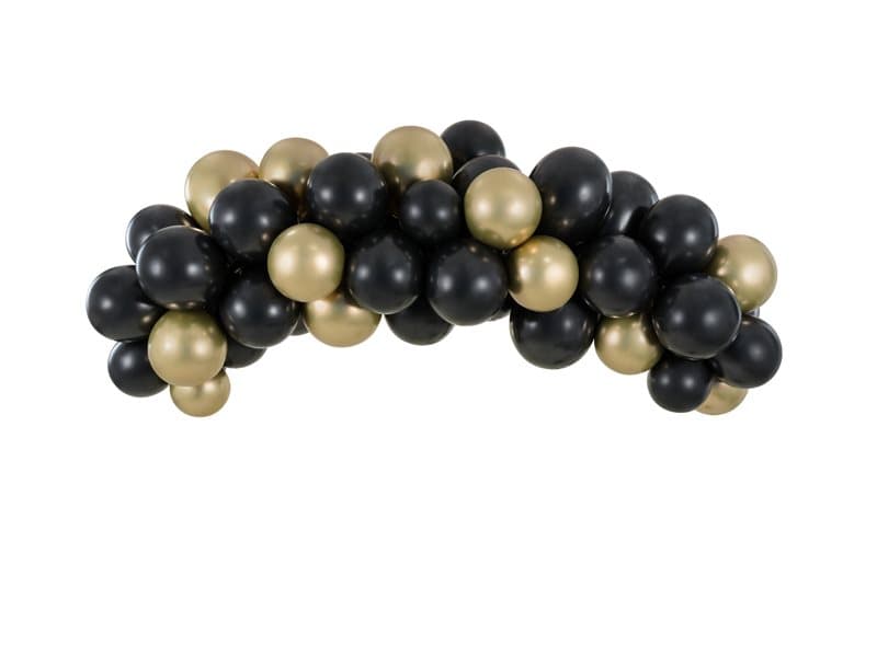 Ballonggirlang Svart/guld, 2 m.