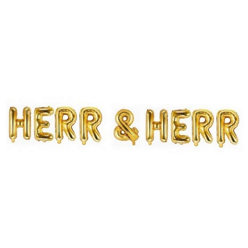 Ballonggirlang "HERR & HERR" guld