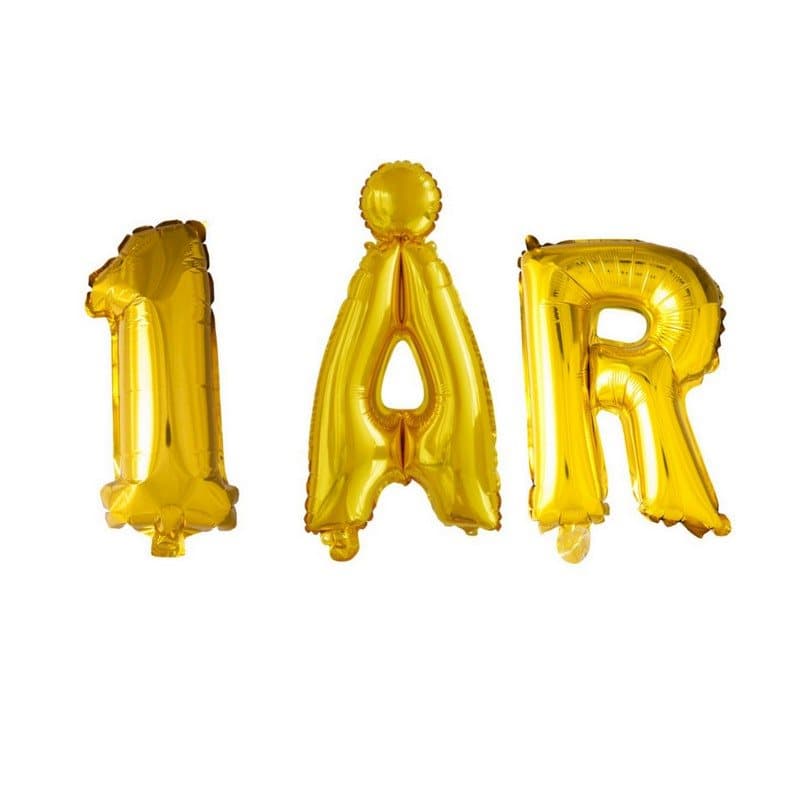 Ballonggirlang 1 ÅR guld, 102 cm hög