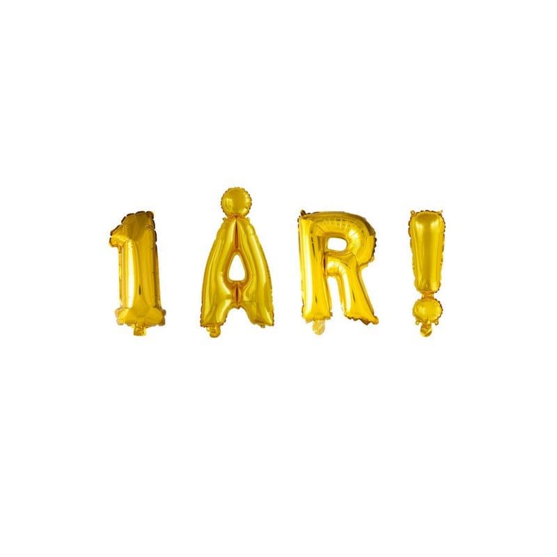 Ballonggirlang 1 ÅR ! guld 41 cm hög