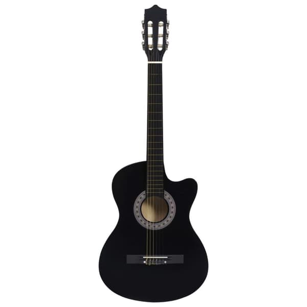 vidaXL klassisk western cutaway-guitar med 6 strenge 38" sort