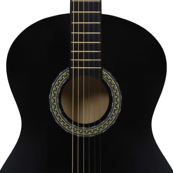vidaXL klassisk guitar til begyndere 4/4 39 lindetræ sort