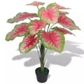 Miniatyrbillede 1 af 2: vidaXL kunstig caladium-plante med urtepotte 85 cm grøn og rød