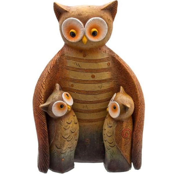 Something Different Owl Family Resin Ornament Brown One Size