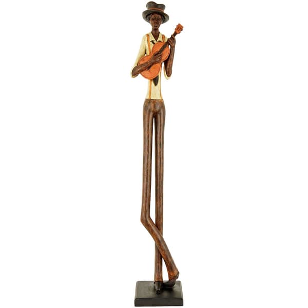 Hill Interiors Standing Jazz Band Strings Guitar Brown/Cream One Size