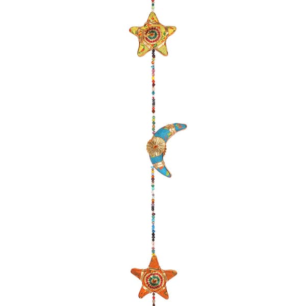 Flerfärgad hängande måne och stjärna med klocka Multicolored One Size