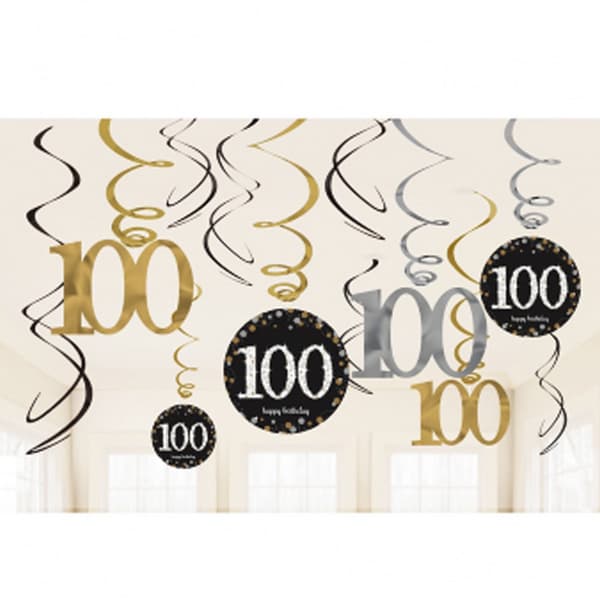 Amscan Hanging Swirl Decorations - 12 Pack