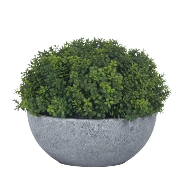 Hill Interiors Faux Hebe Globe Pot Green/Grey 15cm