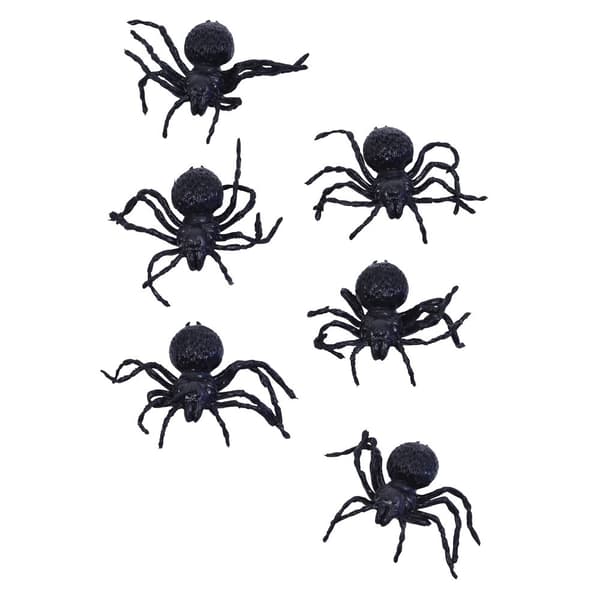 Bristol Novelty Fake Spiders (Pack of 6) Black One Size