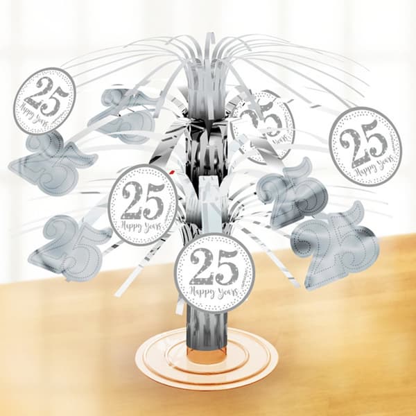 Amscan Silver 25 Year Anniversary Table Centrepiece