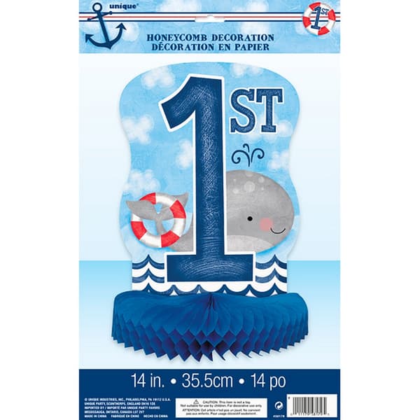 Unique Party Nautical 1st Birthday Honeycomb Centrepiece