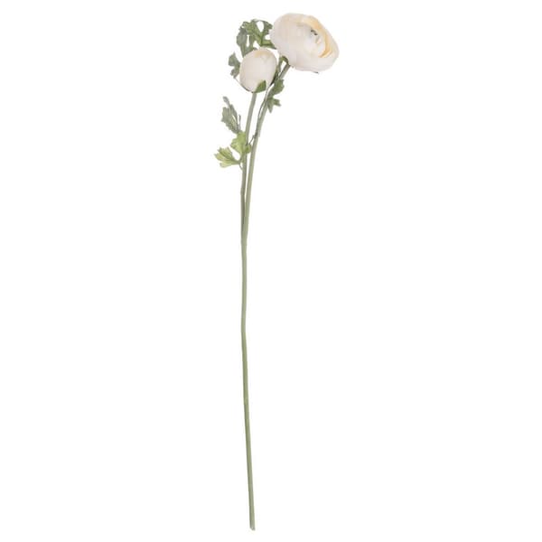 Hill Interiors Kunstig enkelt kort stilk Ranunkel Soft Cream One Size